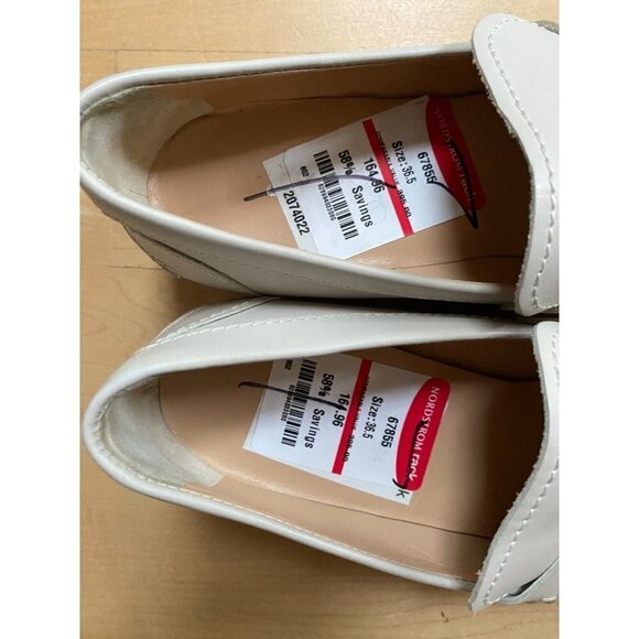 LA Canadienne "Richie" Ivory Loafer slip on sz 36.5 Ladies NEW fringe - Picture 5 of 8
